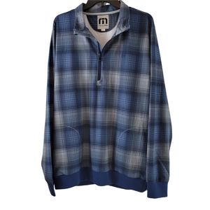 Travis Mathew Blue Plaid Men's Shirt